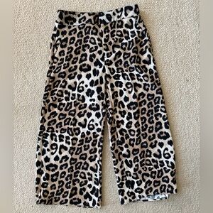 Leopard Print Wide-Leg cropped Pants